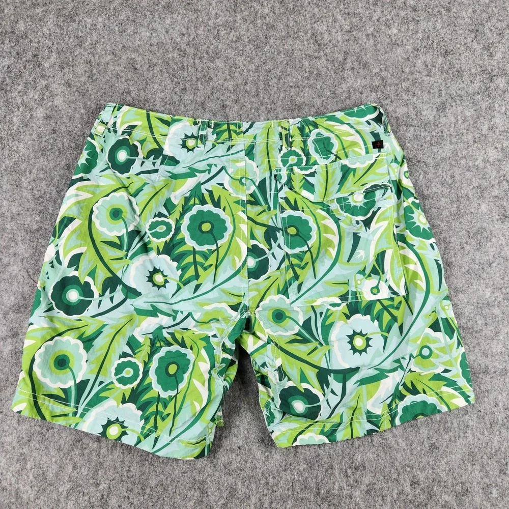 Relwen Hybrid Shorts Men 32 Green Floral Drawstring Nylon Summer Casual Outdoor
